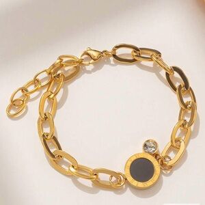 Gold Plated Roman Numeral Bracelet